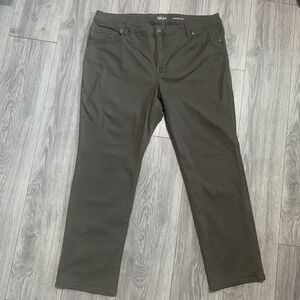Style Co Straight Leg Pants Olive Green Mens Size 20W Casual Khaki‎ Trousers